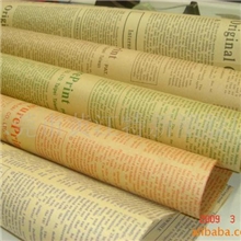 《千艺彩带》供应牛皮纸-英文报、花束礼品包装纸书皮纸背景纸