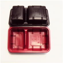 低价供应一次性PP塑料两格分餐盒可免费试用