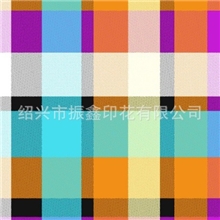 绍兴服装加工厂专业供应服装全涤涤纶印花面料格子印花布