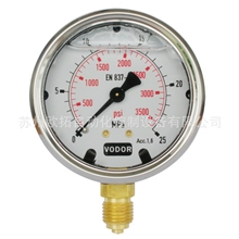 工业型，冲液耐震压力表，双刻度/单刻度可选