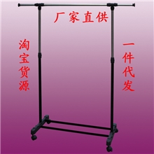 不锈钢落地单杆升降晾衣架带轮子晾衣架102A厂家直销