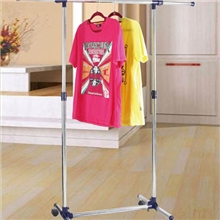 厂家直销加粗加厚优质不锈钢管单杆落地伸缩折叠组合晾晒衣架