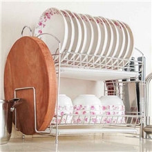 三力顶级304不锈钢双层碗架沥水架碗碟架厨房置物架收纳用品