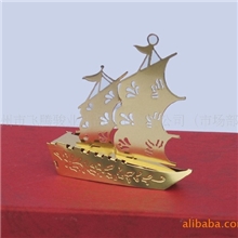 广东厂家直销精美挂饰帆船摆件款式多样铜镀金圣诞挂件
