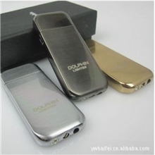 正品DOL076珍珠极薄金属砂轮明火打火机及烟具批发女士超薄