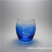 玻璃蜡烛杯，玻璃蒙砂蜡烛杯，镀金玻璃蜡烛杯Candleglass