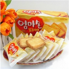 韩国营养食品进口饼干乐天妈妈手派饼干127g妈咪手派膜片饼干