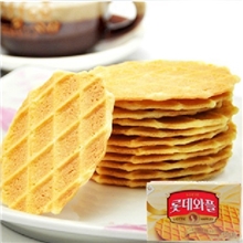 韩国饼干乐天奶油鸡蛋煎饼瓦夫饼很脆很好吃40克
