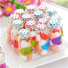 T20韩国糖果批发0.8g心型糖(10ml)瓶装压片糖儿童零食糖果