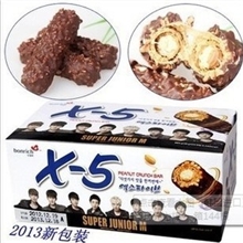 韩国进口零食品【三进X5巧克力棒36g*24根】果仁夹心X5巧克力棒