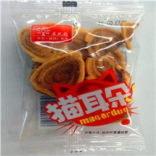 厂家批发供应休闲零食南京三义园休闲食品香酥猫耳朵一箱6斤