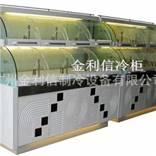 供应弧形面包边岛柜，烘焙设备厂家直销岛柜，蛋糕柜