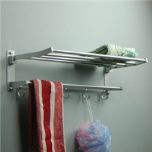 太空铝浴巾架折叠浴巾架活动毛巾架带勾太空铝挂件