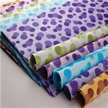 印花手揉纸圆点图案手揉纸鲜花包装材料