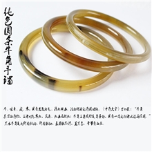 厂家直销七夕热卖内径65mm小号纯色圆条透明整圈牦牛角手镯