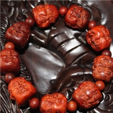 正宗天然印度小叶紫檀同料雕刻（四面佛、罗汉、莲花等）佛珠手串