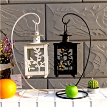 爆款铁艺烛台风灯欧式家居饰品铁艺雕花风灯烛台7241(二色)