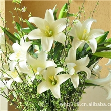 仿真花厂家直供高仿真五头香水百合娟花假花落地外贸仿真花