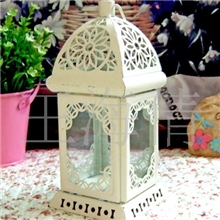 【小额混批】地中海风情*白色雕花铁艺风灯烛台7240热卖爆款