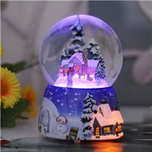 圣诞音乐盒八音盒--发光亮灯--下雪--礼物---水晶球工艺品批发