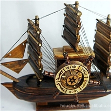 家居海洋装饰摆件工艺船木制工艺品仿旧渔船模型YM805