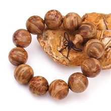 大德佛珠批发楠木料带瘤疤男士20mm手串强荧光纹理绚丽