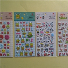 卡通泡泡贴奖励贴纸立体卡通动物笑脸贴纸