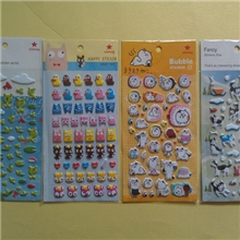 立体卡通青蛙加菲猫淘气狗小鸭泡泡贴奖励贴纸
