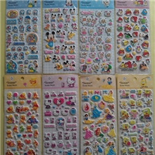 立体卡通动物泡泡贴奖励贴纸愤怒小鸟维尼熊海绵宝宝机器猫米老鼠