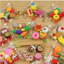 韩国创意文具专业批发学生奖品仿真食物等仿真橡皮擦玩具橡皮