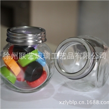 视窗盖斜底玻璃瓶、扁鼓玻璃瓶，储藏罐玻璃瓶、透明盖调料玻璃瓶