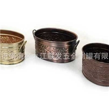 供应旦形铁花盆、镀锌铁盆、马口铁盆、装饰铁花盆