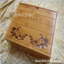 厂家直销竹制礼品包装盒LOGO雕刻竹盒抽拉竹盒精油礼品盒