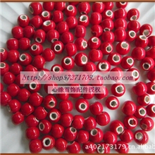 优质推荐6毫米景德镇原产大孔陶瓷珠diy陶瓷散珠饰品配件