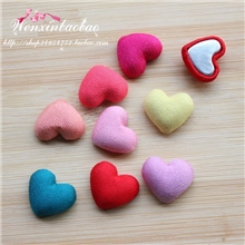 diy发饰材料平底纯色桃心型雪纺17mm布扣布包扣纽扣混色装