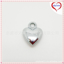 厂家热销天爱滴胶饰品光面心形情侣吊坠项链