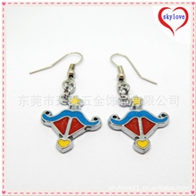 生产供应锌合金饰品压铸滴胶弓箭型明星耳环批发