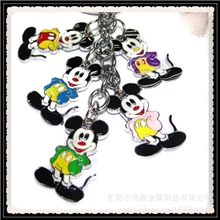 钥匙扣批发创意新款钥匙扣滴胶卡通米奇老鼠多挂件钥匙扣