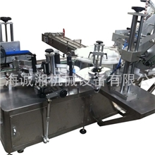 非标订做蒙牛旋拧杯底面加侧面贴标机、蒙牛侧面加顶面贴标机