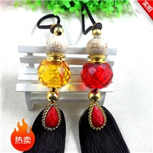 高档新款葫芦汽车挂件水晶香水瓶挂饰车载香薰内饰批发