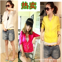 2011夏天必备防晒衫空调衫小外套防晒衣短款字母外套上衣695