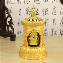 太阳能转经筒礼佛法宝锌合金如意转经轮带香熏汽车香水座批发
