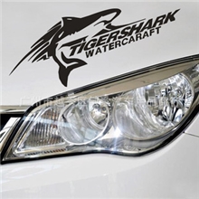 敏纳车贴汽车贴纸搞笑个性车贴反光灯眉贴-鲨鱼