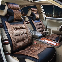 热销款2013高档冬季仿鸵鸟皮汽车坐垫保暖羽绒座垫全包座套
