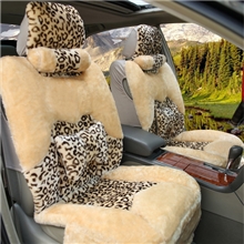 汽车坐垫冬季新款豹纹毛垫短毛绒座垫朗逸宝来别克通用车垫