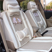 夏季汽车坐垫冰丝座垫趴趴熊凉垫四季通用亚麻垫汽车用品批发
