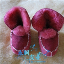 100%皮毛一体婴幼儿鞋宝宝学步鞋男女真羊毛皮童鞋棉鞋