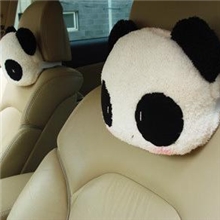 厂家直销新款汽车内饰用品可爱毛绒熊猫汽车头枕特价批发