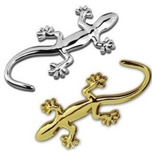 供应实心金属壁虎车贴纯金属壁虎庇护车贴3D立体个性车贴2色