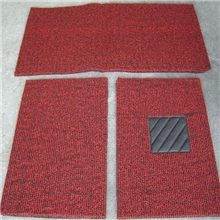 黑红双色汽车地毯高弹性塑胶汽车脚垫2公分厚汽车喷丝脚垫